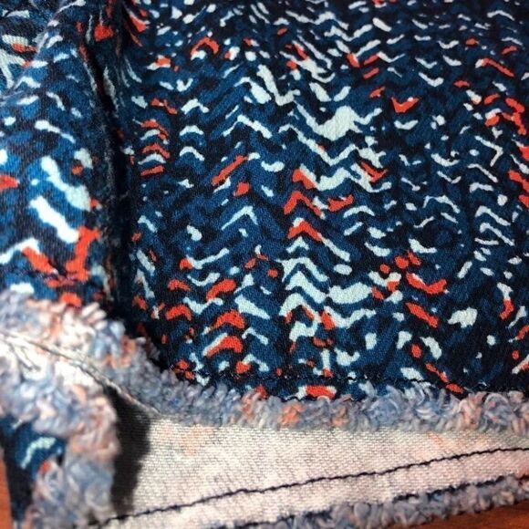 Levi's Blue and Orange Aztec Raw Hem Cutoff Shorts - Picture 5 of 9